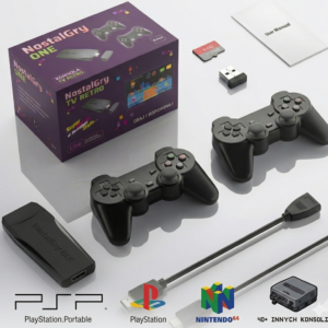 NostalGry ONE – Retro Konsola Stick + 2 Pady Bezprzewodowe | 37 000+ Gier